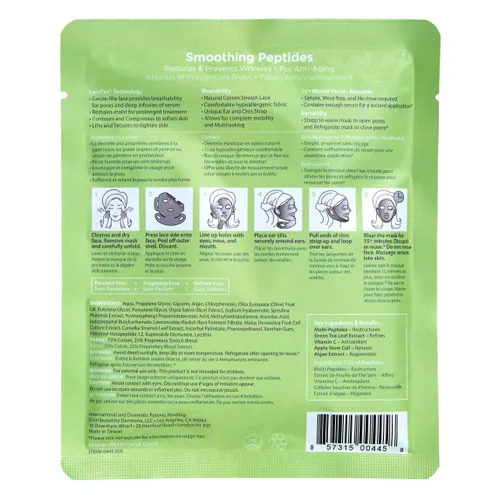 Vista 2 de Máscara facial Lace Your Face de compresión, como se ve en el programa Shark Tank, algodón biodegradable reutilizable, cuidado de la piel, Péptidos