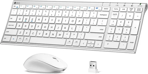 Vista 10 de iClever Combo de teclado y mouse inalámbricos Bluetooth DK05, gris espacial Gris y negro