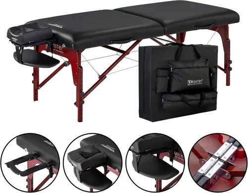 Vista 2 de Master Massage Montclair Pro - Mesa de masaje portátil de 31 pulgadas, amortiguación de espuma viscoelástica, paneles de Reiki, liberación de cable