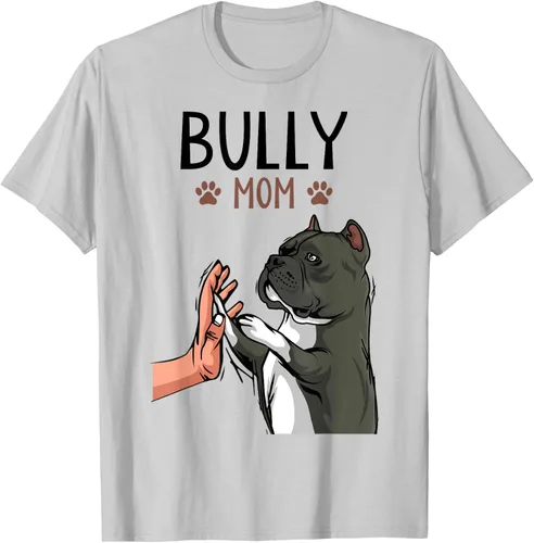 Vista 66 de American Bully Mom Cute Dog Mama Camiseta divertida para mujer, Blanco, S