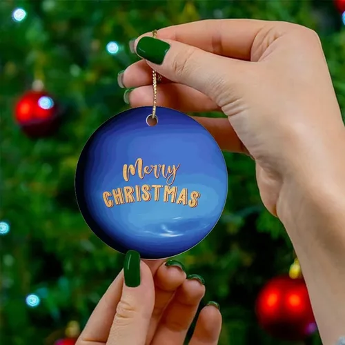 Vista 4 de Two-Side Printed Solar System Planets Ceramic Christmas Ornament, Novelty for Family Friends Kids, Galaxy Educational Christmas Keepsake Pendants