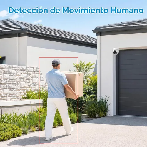 Vista 3 de Anpviz 4MP PoE IP torreta seguridad con cable cámara audio para interior al