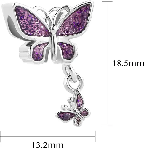 Vista 4 de Chili Jewelry Cuentas brillantes de mariposa compatibles con pulseras Pandora