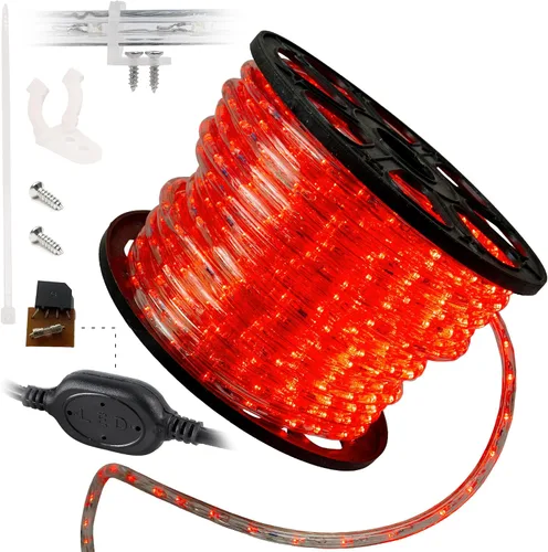 Vista 20 de Cuerda de luces LED de 10 pies, permanente, impermeable, conectable, flexible, con tubo de PVC transparente, certificado ETL, iluminación festiva