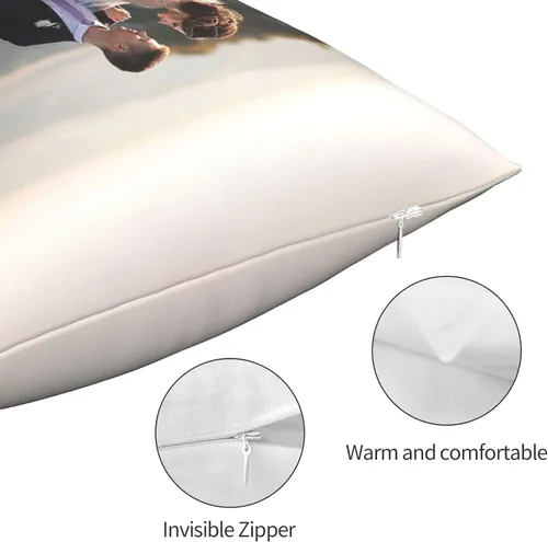 Vista 5 de Juego de 4 fundas de almohada personalizadas con texto en imagen, decoración del hogar, funda de cojín decorativa para sofá o sofá, regalos