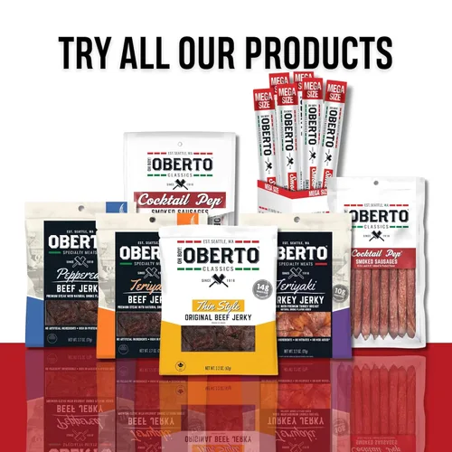 Vista 9 de ¡Oh chico! Oberto Classics Thin Style Original Beef Jerky, 1.2 onzas (Pack de 8)