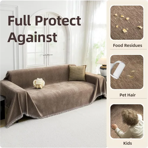Vista 5 de Funda para sofá de 2 a 3 cojines, funda antideslizante de felpilla para sofá seccional, fundas de sofá, fundas de sofá, lavables, protector
