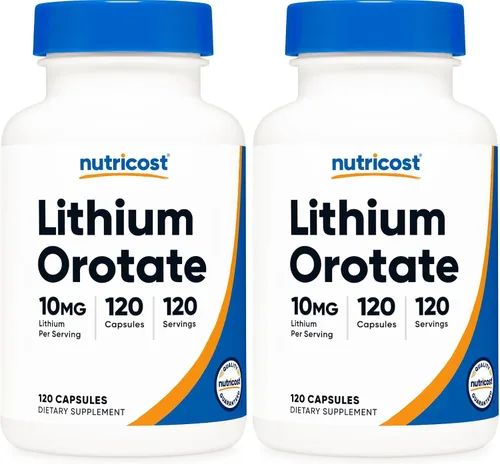 Vista 6 de Nutricost Orotato de litio (10 mg) 120 cápsulas, suplemento de litio vegano