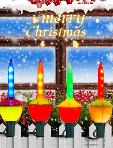 Vista 7 de Bombillas de repuesto de luces de burbujas de Navidad, bombillas de repuesto de luces LED tradicionales vintage de burbujas E12/C7, base