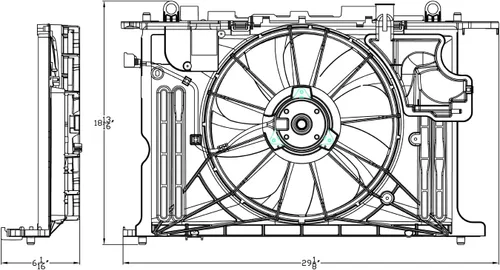 Vista 4 de TYC 623160 Conjunto de ventilador de refrigeración compatible con Toyota Corolla 2014-2019