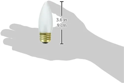 Vista 2 de Bulbrite B25ETF - Bombilla incandescente de torpedo de base media de 25 W, color escarcha, paquete de 2
