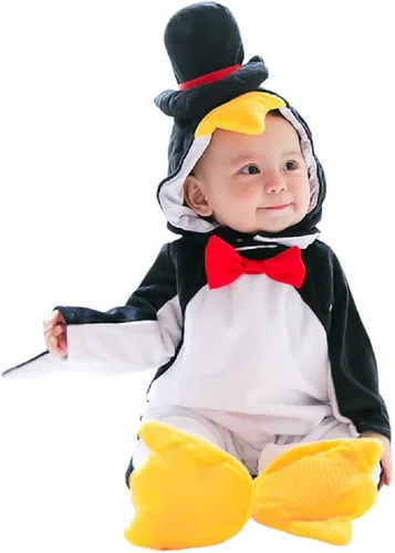 Vista 4 de Quenny Disfraz de animal de Halloween para bebé, ropa de rendimiento de cosplay, overol con capucha