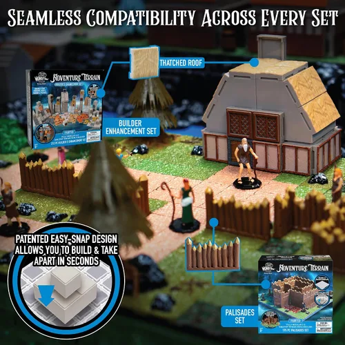 Vista 5 de Monster Adventure Terrain - Juego de mejora de constructor (212 piezas) - Sistema de mazmorra intercambiable 3D con 24 azulejos nuevos - Construye