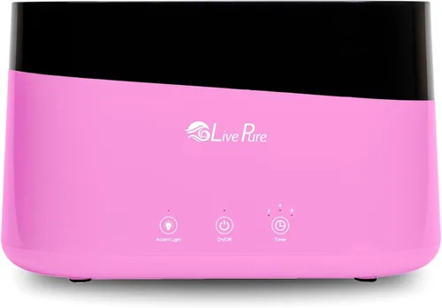 Vista 10 de LivePure LP300HUM Aqua Flame Humidificador de niebla fría – Pequeño humidificador ultrasónico de plantas para interiores con difusor de aceite