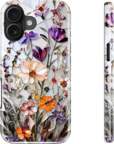 Vista 69 de bemal Funda para iPhone 12 Mini, estética, vintage, floreciente, peonía, concha, femenina, compatible con MagSafe, moderna, única, moderna, moderna