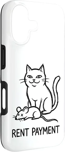 Vista 3 de Pago de alquiler Humor divertido gato para gato papá gato mamá caso para iPhone 17