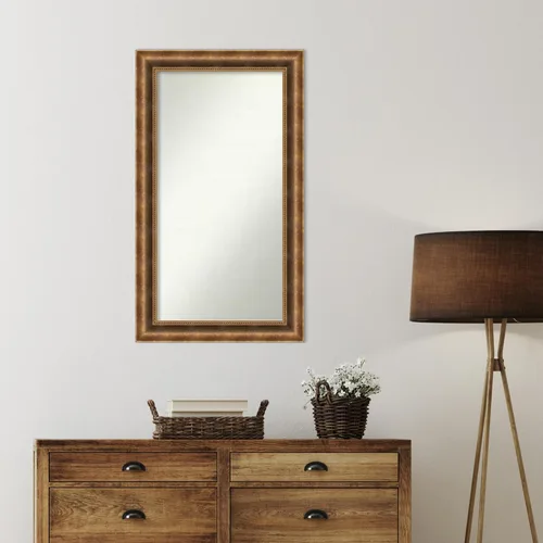Vista 570 de Amanti Art Espejo de pared personalizado no biselado (25 x 25 pulgadas), marco de bronce acentuado, varios tamaños personalizados, espejo de baño