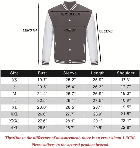 Vista 7 de Varsity Chaqueta Letterman Chaqueta de béisbol con cuello de banda de manga larga