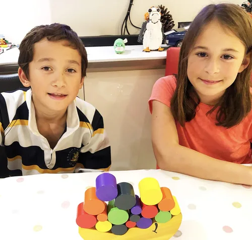 Vista 7 de TOWO - Juego de equilibrio de bloques apilables de madera para niños, juego de equilibrio de luna, bloques de apilamiento de madera y juguete