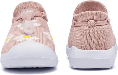 Vista 5 de MORENDL Zapatos de calcetín para caminar para bebé, 2 pies pequeños, pantuflas para niños pequeños, niñas y niños, suela suave, antideslizante