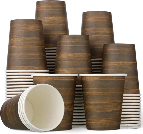 Vista 8 de Funtery 100 vasos de papel para beber, 9 onzas, suministros de fiesta, desechables, para decoración temática occidental, fiesta de cumpleaños