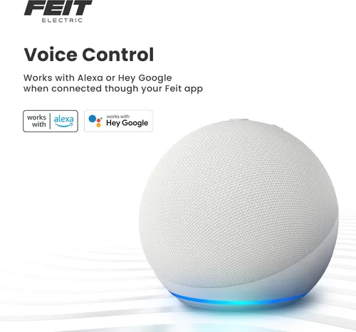 Vista 7 de Feit Electric Bombilla LED inteligente blanca sintonizable BR30, WiFi 2.4GHz, compatible con Alexa y Google Home, luz regulable controlada por