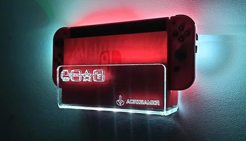 Vista 3 de ACRIGAMER Wall Mount for Nintendo Switch O NS OLED with RGB LED Kit Multi-Colour