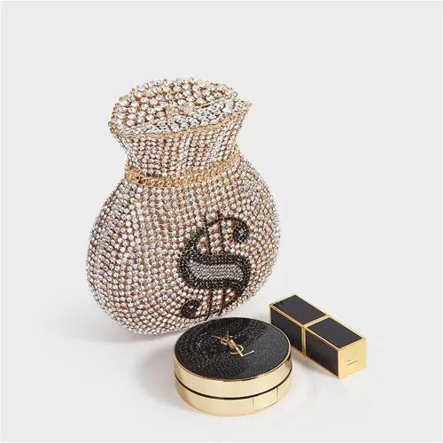 Vista 6 de Tngan Bolsa de dinero para mujer, bolsa de noche con cristales brillantes, monederos de diamantes de imitación, boda, fiesta, baile de graduación