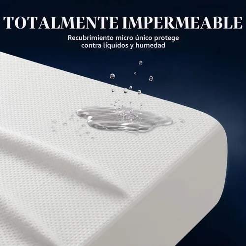 Vista 2 de Protector de colchón California King Tencel Luxury 100% impermeable, sedoso suave y transpirable, funda de colchón refrescante ajustable de 18