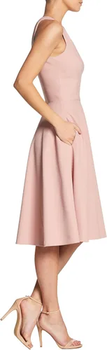 Vista 3 de Dress the Population Vestido midi de mujer Catalina de mangas cortas liso y acampanado