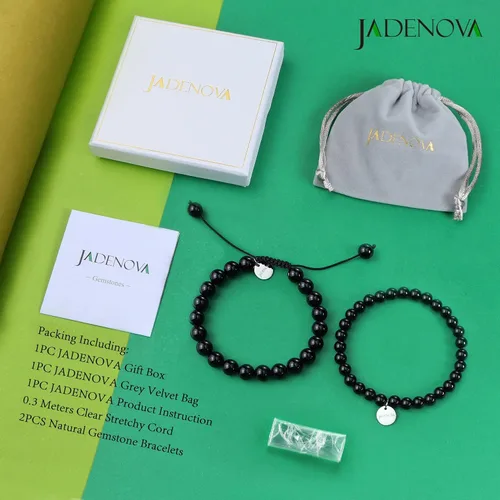 Vista 7 de JADENOVA - Brazalete de piedras de yoga para parejas