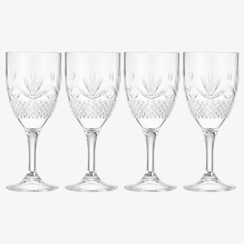 Vista 2 de Copas de vino de Tritan inastillables con tallo elegante, resellables Juego de 4 Vasos acrílicos de cristal de colores claros, reutilizable