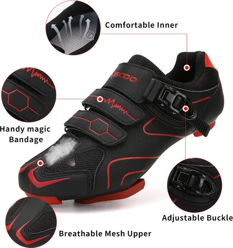 Vista 4 de Zapatos de ciclismo unisex compatibles con Pelaton Indoor Road Bike Zapatos de equitación para hombres y mujeres Delta Cleats Clip Outdoor Pedal