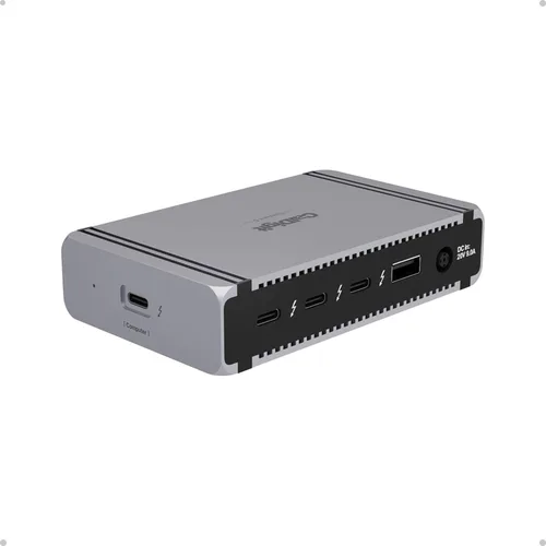 Vista 2 de CalDigit E5 - Hub Thunderbolt 5 Element 5 - 9 puertos, 4x puertos Thunderbolt 5/USB4 v2, 3x USB-A y 2x USB-C de 10 Gb/s, pantallas de 8K individual