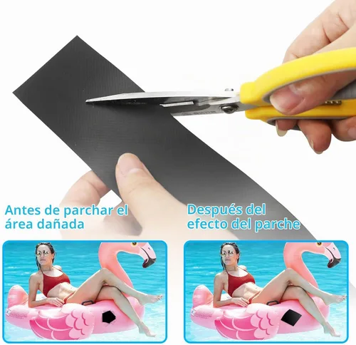 Vista 4 de GEUNTECH - Parches de reparación inflables de PVC para balsa inflable, barco, canoa, kayak Negro