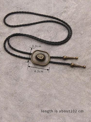 Vista 243 de Jeilwiy Corbata de bolo para hombre, corbata de vaquero occidental, collar de corbata de bolo dorado, corbata de cuero, corbata de Halloween