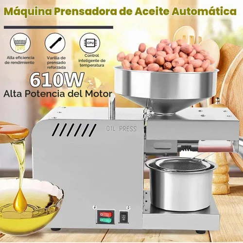 Vista 4 de CGOLDENWALL Máquina de prensa de aceite, extractor de aceite automático con doble control de temperatura, expulsor de aceite frío/caliente para uso