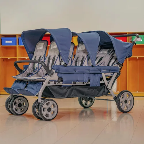 Vista 9 de Gaggle Jamboree - Cochecito plegable para niños de 6 asientos, color negro