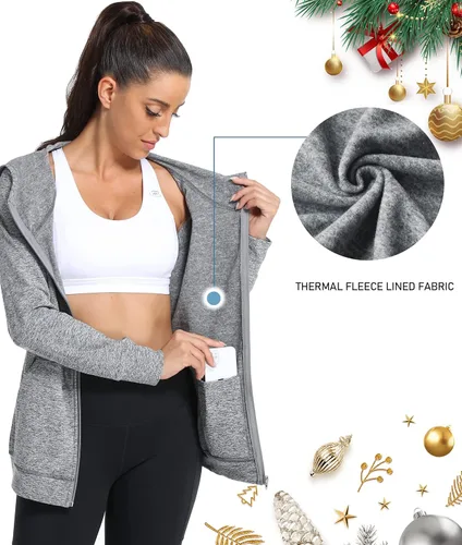 Vista 3 de Hibelle - Sudadera con capucha para mujer con forro polar y bolsillos