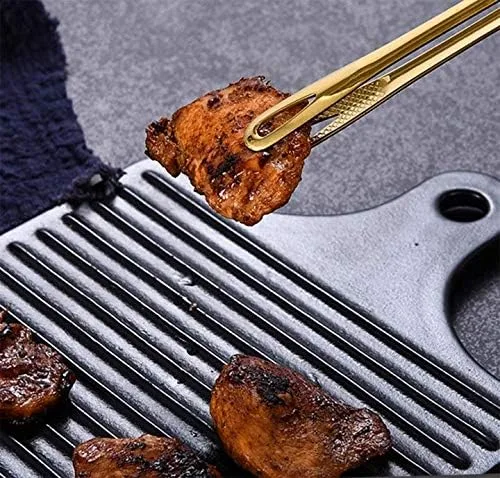Vista 5 de Gold - Pinzas para servir alimentos, cocina, barbacoa, parrilla, freír, acero inoxidable, 2