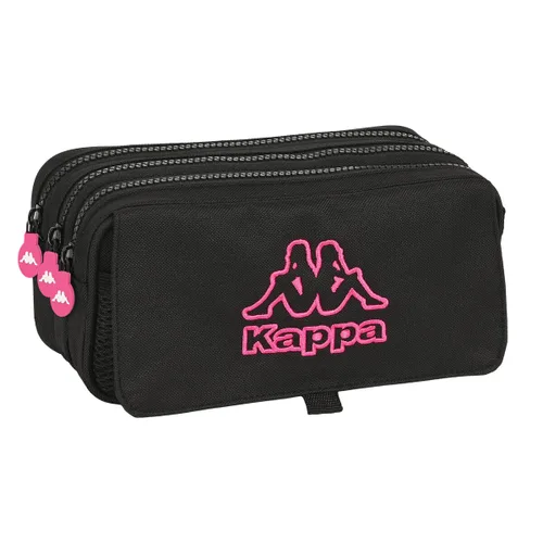 Vista 2 de Portatodo Triple Kappa Black and pink Negro (21,5 x 10 x 8 cm)