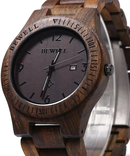 Vista 3 de Bewell W086B - Reloj de pulsera analógico ligero de cuarzo hecho a mano