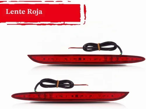 Vista 3 de Lente roja LED parachoques trasero reflector freno trasero luces antiniebla para 2016-2020 Mercedes-Benz W213 Clase E E200 E250 E300 E350 E400 E500