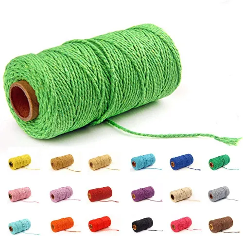 Vista 19 de Cordón de macramé de algodón 2 mm x 109 yardas, cuerda de algodón colorida para manualidades DIY, ganchos de plantas (Beige)