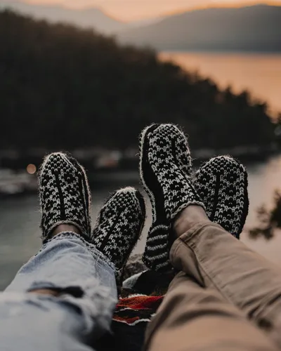 Vista 7 de Tibetan Socks Pantuflas tipo botín con forro polar de lana tejida a mano