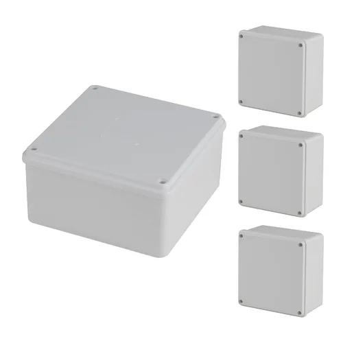 Vista 13 de Paquete de 6 cajas de 4" x 4" x 3" de plástico PVC a prueba de polvo e impermeables IP65, cajas de conexiones y conductos para proyectos, gabinete