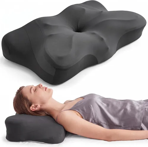 Vista 8 de Almohada cervical ergonómica para el cuello, almohada de espuma viscoelástica para aliviar el dolor, almohadas ortopédicas de cama con soporte