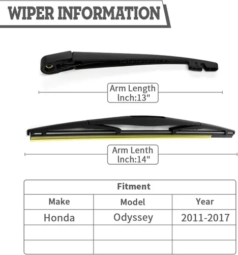 Vista 2 de Juego de Tuerca de Brazo de Escobilla Limpiaparabrisas Trasero de Repuesto para Honda Odyssey 2011-2017 Accesorios de Ensamblaje de Cubierta