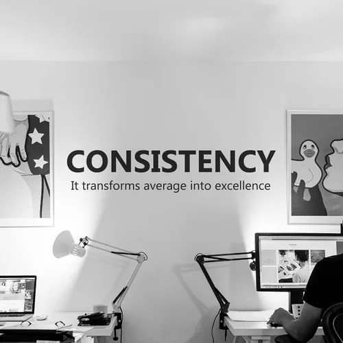 Vista 8 de Calcomanía motivacional e inspiradora para pared de oficina, citas de vinilo para negocios, trabajo en equipo, palabras y decir decoración positiva