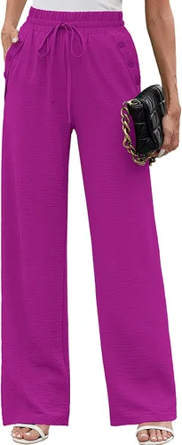 Vista 44 de Heymoments Wide Leg Pant for Women High Waist Trouser A01-negro